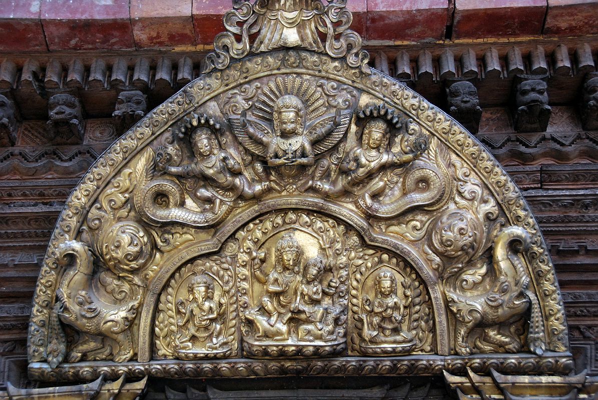 04 Kathmandu Gokarna Mahadev Temple Entrance Golden Torana With Shiva and Parvati 